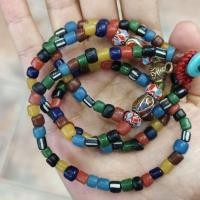 ราคา สร้อยคอลูกปัดโบราณทวาราวดีหินสีแท้ ถักร้อยด้วยเชือกน้ำมัน พร้อมกระดุมปลดด้านหลัง แข็งแรง ทนทาน (29003796044)