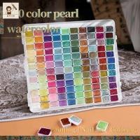 ราคา Ohayo แบบพกพาสีน้ำ 20/60/98 สี สีเม็ดสีแข็งสีมุกวาดชุด เม็ดสีสีน้ำมุกละลายน้ำได้อย่างปลอดภัย ชุดสีน้ำสำหรับผู้เริ่มต้น (40969049639)