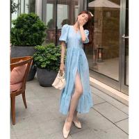 ราคา แชทถามสต๊อกก่อนโอนเดรสยาวไขว้หน้าผูกเชือกข้างลายดอก (4948244587)