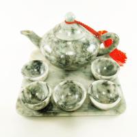 ราคา ชุดกาน้ำชาหยกแท้ สไตล์วินเทจ งานแฮนด์เมด ทำจากหยกแท้ทุกชิ้น ประกอบด้วย 1กาน้ำชามีพู่ห้อย, 5 ถ้วยชาหยก และ 1 ถาดรองชาหยก (23615607402)