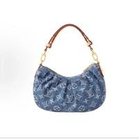 ราคา Louis Vuitton Denim Bag Blue Denim Handbag Ladies Denim Underarm Bag LQSF (43918719257)