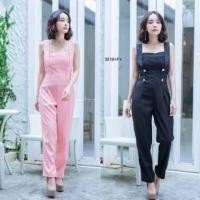ราคา PE3519 จั้มสูทขายาว สายเดี่ยว เนื้อผ้าซาร่า ช่วงอกตัดต่อผ้าลูกไม้ตาข่าย มีซิปหลังยาว (7313924592)
