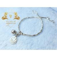 ราคา สร้อยข้อมือเงินกระเหรี่ยง (เงินแท้) ทำมือร้อยเม็ดพดด้วงดอกลายดอกไม้ ตุ้งติ้งปลาแบนและกระดิ่งมีเสียงเล็กน้อย (9052960205)
