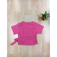 ราคา เสื้อครอปป้ายหน้าผูกโบว์ด้านข้าง (5669220248)