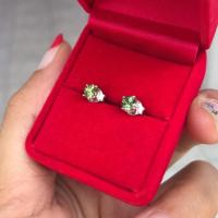 ราคา ต่างหู 4 มิล พลอยมรกตจันทบุรี สีสวยไฟดี สวยมาก (2142125720)