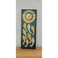 ราคา ภาพวาดปลาคาร์ฟ8ตัวพื้นสีเขียวขนาด30×80cm (9881415360)