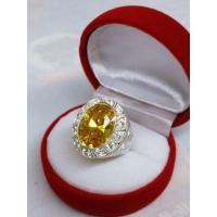 ราคา อหวนพลอยบุษราคัม CZ ล้อมเพชรสวิท ลายไทยข้าง เงินแท้ 92.5 % (3065484777)