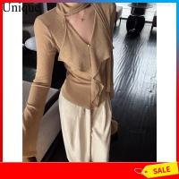 ราคา เสื้อยืดคอวีแขนยาวลายระบายสตรีแบบใหม่ฤดูใบไม้ร่วงปี2025เสื้อสตรีทรงสลิมดีไซน์สบายๆ (27791421899)