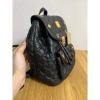 ราคา เป้มือสอง MCM ขนมจีบ Black Quilted Leather Stark Backpack (16828556893)