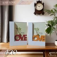 ราคา กรอบดีไซน์ กรอบรูปไม้ 4x6 กรอบรูปทำจากไม้แท้ กรอบรูปไม้แท้ Story รุ่น LOVE สี แดง / ส้ม (24306336019)