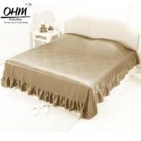 ราคา OHM ผ้าคลุมเตียงชายระบาย ผ้าซาตินแท้ 440 เส้น (เกรดพรีเมี่ยม) ขนาด 96 นิ้ว x 108 นิ้ว (สีทองน้ำตาลอ่อน) (904868270)
