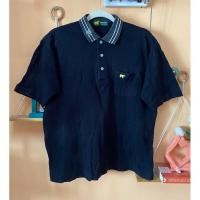 ราคา [มีตำหนิคอปกสีเฟดค่ะ] ส่งต่อ เสื้อยืดโปโล คอปก แขนสั้น แบรนด์ Golden Bear ของแท้ สีดำ Size L อก 40-41 มือสอง (28859806808)