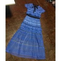 ราคา ชุดเดรสลูกไม้ยาวสีฟ้างานป้าย Areeya (1495271481)