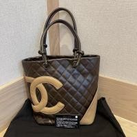 ราคา BU220302537] Chanel / Cambon Lambskin Tote Bag (22006384225)