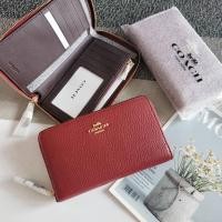 ราคา พร้อมส่ง Coach C4124 กระเป๋าสตางค์ซิปรอบ ขนาดกลาง สีแดงเชอรี่,สีเขียว,สีฟ้า (17328191795)