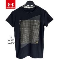 ราคา b56 ยส มือสอง ขายตามสภาพ Under Armour เสื้อยืด เสื้อยืดสีดำ สกรีนลายสีทอง ไซส์ M. (41562175484)