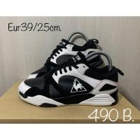 ราคา le coq sportif Unisex COURT TRAINER (เทรนเนอร์โค้ท) สีขาว / ดำ รองเท้ามือสอง (4147506413)