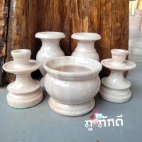 ราคา ชุดหน้าพระ หินอ่อนแท้ ชุด5ชิ้น ชุดเชิงเทียนหินอ่อน ชุดหน้าพระหินอ่อน (13830495296)
