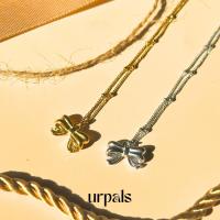 ราคา URPALS สร้อยคอ สร้อยคอจี้โบว์ ตัวเรือน Stainless ชุบทอง 18K ใส่อาบน้ำ ออกกำลังกายได้ (41152563967)