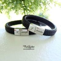 ราคา ข้อมือหนังแท้ สลักชื่อฟรี (436698282)