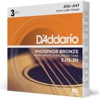 ราคา D'Addario EJ15/EJ16/EJ26 สายกีตาร์-Phosphor Bronze Acoustic Guitar Strings, 3-Pack (24364493106)