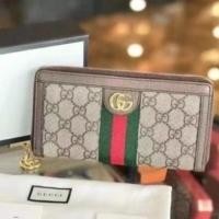 ราคา มือสอง Gucci Ophidia GG กระเป๋าสตางค์ยาวซิปกระเป๋าสตางค์คลิปยาว double G คลัทช์ 523154 ในสต็อก (29113429562)