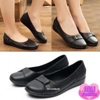 ราคา รองเท้าคัชชู สีดำล้วน พื้นยางนิ่มลายดอกไม้ ไซส์ 36-41 รองเท้าคัชชูส้นเตี้ย ใส่สบาย กันลื่น แบบทางการ (26724966748)