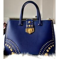 ราคา Prada Studded Saffiano Double Zip Tote (9585900110)