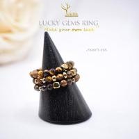 ราคา แหวนหิน " ไทเกอร์อาย หินตาเสือ : Tiger's Eye " หินแท้ 100% แหวนยืด ขนาด 2mm แหวนนำโชค แหวนมงคล หินธรรมชาติ (20175376176)
