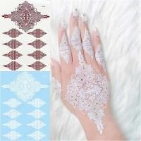 ราคา สติกเกอร์รอยสักชั่วคราว ลายเฮนน่า สีขาว สีน้ําตาล กันน้ํา สําหรับผู้หญิง งานแต่งงาน ปาร์ตี้ (20695960739)
