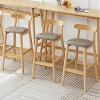 ราคา YOOเก้าอี้บาร์ไม้แท้ เก้าอี้ขาสูงไม้ยางพารา เบาะนั่งมีให้เลือก หนัง ไม้ ผ้า (29603593538)