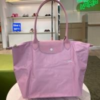 ราคา Longchamp Le Pliage Club Large Shoulder Bag In Canvas With Silver Color Metallic Hardware Pink (24478500294)