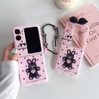 ราคา เคสโทรศัพท์มือถือแบบนิ่ม ฝาพับ ประดับโบว์ หูกระต่าย พร้อมสายโซ่คล้อง สําหรับ OPPO Find N2 (N3) Find N3 (22959822804)