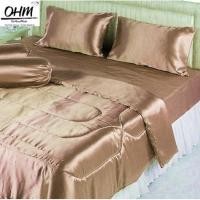 ราคา OHM ผ้าปูที่นอนและผ้านวมคู่ ผ้าเครปซาติน 220 เส้น ขนาด 5 ฟุต 6 ชิ้น (สีน้ำตาลคาราเมล) (1286742141)