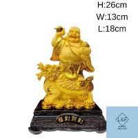 ราคา พระสังกัจจายน์ งานเรซิ่นสีทองสูง26cm (19218551085)
