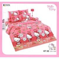 ราคา ผ้าปูที่นอนTOTO ขนาด 5 ฟุต ลิขสิทธิ์การ์ตูน Kitty (321804346)