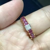 ราคา แหวนทองแท้ 14k ทับทิมแท้เมืองจันทบุรี 6 เม็ด เพชรแท้ 12 เม็ด 10 ตัง (3411293546)