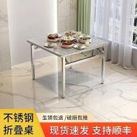 ราคา โต๊ะเขียนหนังสือแบบพกพาโต๊ะรับประทานอาหารบาร์บีคิวโต๊ะดําเนินงานสแตนเลสโต๊ะทํางานตารางแผงลอยโต๊ะพับหนา (43017347003)