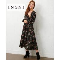 ราคา INGNI เดรส มือสอง ใหม่กริบ แบรนด์ญี่ปุ่น ทำงาน ออกงาน คาเฟ่ ลายดอก กุหลาบ ดำ (29053093438)