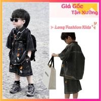 ราคา ชุดยีนเด็กผู้ชายที่มีรูปแบบทาสีส่วนบุคคล 14-45กิโลกรัม ยาวเด็กกางเกงขาสั้นและเสื้อแขนสั้น สบ4 (42314560891)