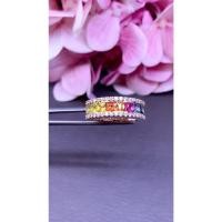 ราคา แหวนแซฟไฟร์ซีลอนสายรุ้งเม็ดละ 30 ตัง 9 เม็ด 2.56 กะรัต ประดับเพชรกลมน้ำขาว99 รวม 38 เม็ด 0.53 กะรัต (26673867894)