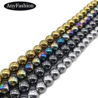 ราคา 4 Colors Hematite Beads 4-12mm Round Natural Loose Stone Diy for Bracelet Men (2153975214)