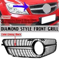 ราคา กระจังหน้ารถยนต์ สีดํา อุปกรณ์เสริม สําหรับ Mercedes Benz C-CLASS W204 08-14 DIAMOND Grille C180 C200 C300 (19731189530)