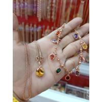 ราคา #เซตสร้อยคอและสร้อยข้อมือนาคพลอยนพเก้า (14303075648)