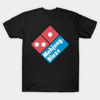 ราคา เสื้อยืด Vintage Mahjong Pizaa Domino T-Shirt แท้ Cotton 100% วินเทจ หลวม ใส่เดินทาง ผ้านุ่ม (42915037861)
