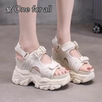 ราคา One for all พร้อมส่งจากไทย NEW TX490 รองเท้าส้นตึกผู้หญิง ส้นหนา 4 นิ้ว การออกแบบพิเศษ ใส่ได้2แบบ เบาสบาย (Size 35-39) (23553955087)