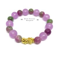 ราคา สร้อยข้อมือหินนำโชค ฮก ลก ซิ่ว ประดับปี่เซียะมงคล กำไลหินนำโชค + หินนำโชค อเมทิสต์ Amethyst) (4506542863)