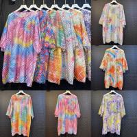 ราคา เสื้อตาข่ายซีทรูลายมัดย้อมสีสดใส (21178794715)