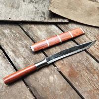 ราคา มีดทรงใบข้าว เหล็กแหนบ ชุบแข็ง ใบยาว 11 นิ้ว ฝักไม้ประดู่รัดหวาย ด้ามไม้ประดู่ มีดเหน็บ มีดพก มีดเดินป่า (29614120272)