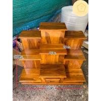 ราคา โต๊ะหมู่บูชา แท่นพระงานไม้สักแท้(ทาสีเนื้อเคลือบเงา) (16220267109)